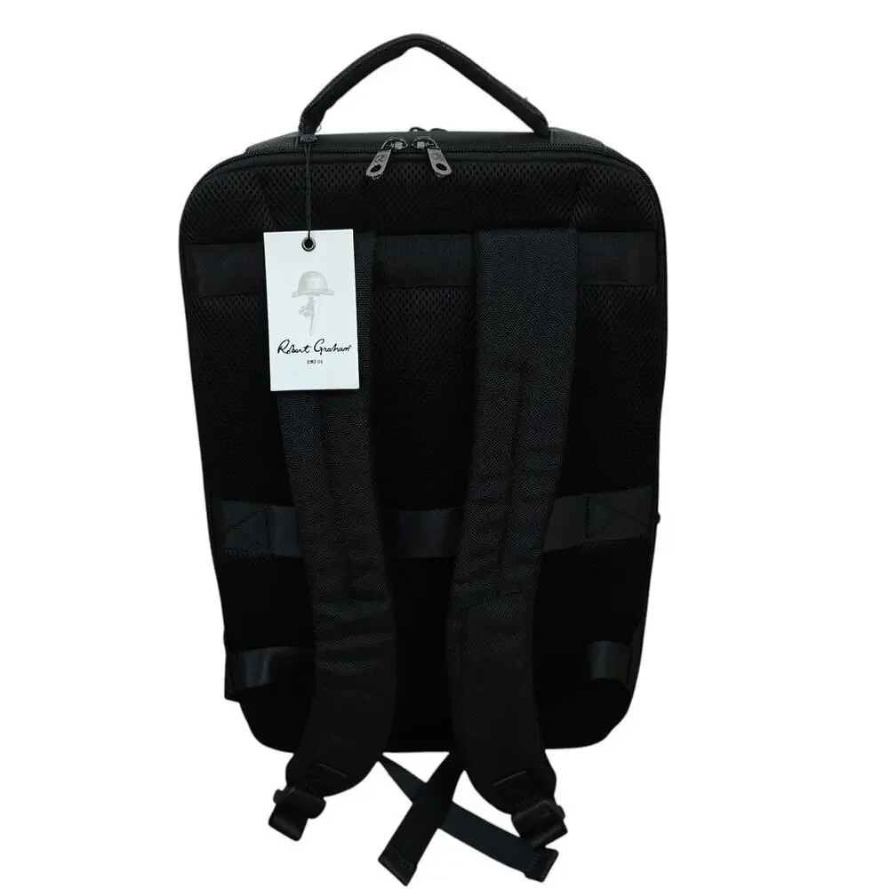 Robert Graham Backpack Solid Black Travel Commuting Padded Laptop Pocket NWT